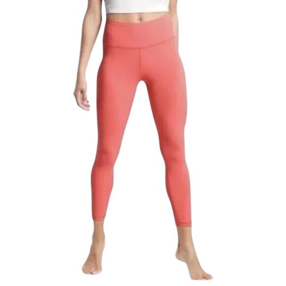 Athleta Pants - Athleta Transcend 7/8 Tight Coral Petal Pink Large NWOT